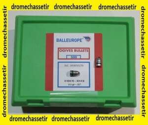 lot 500 ogives Balleurope , calibre 8mm92, ogive plombs 111 grains round nose