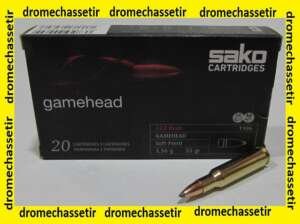 Boite 20 cartouches SAKO  222 remington 55 grains GAMEHEAD soft point