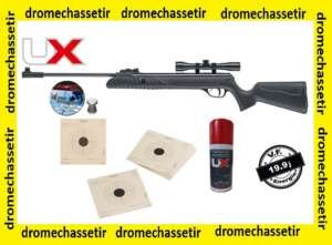 PACK CARABINE COMPOSITE SYRIX 4X32 19,9J, PLOMBS, CIBLES, HUILE
