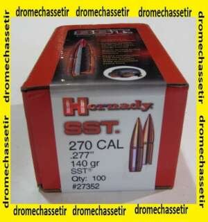Boite de 100 ogives Hornady SST, cal 270, 140 grains , ref 27352