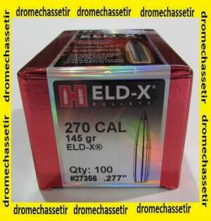 Boite de 100 ogives Hornady ELD-X,, cal 270, 145 grains , ref 27356