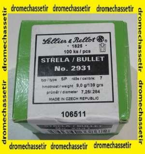Boite de 100 ogives Sellier & Bellot , 7mm SP (0.284), 139grains , ref 2931