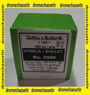 1 boite de 100 ogives Sellier & Bellot, cal 30, 110 grains , FMJ RN 2960