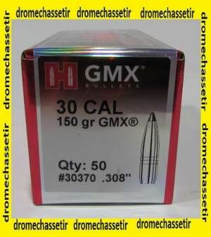 boite de 50 ogives Hornady GMX cal 30 poids 180 grains ref 30193