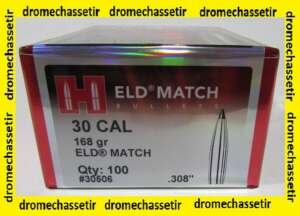 boite 100 Ogives HORNADY ELD-Match, 168grains, cal 308, ref 30506
