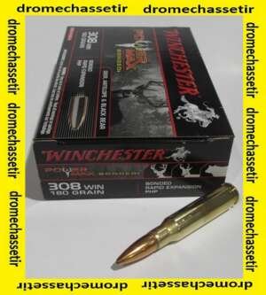 boite de 20 cartouches Winchester de cal 308 winchester, 180 grains, Power Max Bonded