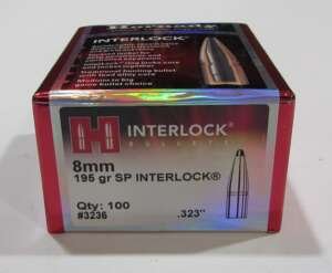 boite 100 ogives Hornady cal 8mm(0.323") 195 grs Interlock SP ref 3236