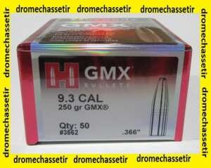 boite de 50 ogives Hornady GMX cal 9,3 poids 250 grains ref 3562