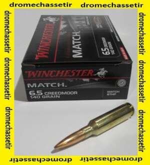boite de 20 cartouches Winchester de calibre 6,5 Creedmoor, 140 grains, HPBT