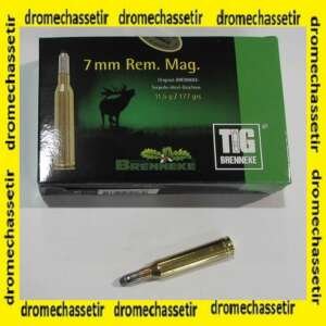 boite de 20 cartouches Brenneke , cal 7mm Remington Magnum , ogive TIG 177 grains