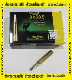 boite de 20 cartouches Brenneke , cal 8x68S , ogive TIG 198 grains
