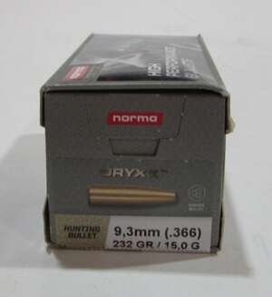boite 100 ogives Norma Oryx calibre 9.3mm (0.365)   232grains 15 grammes
