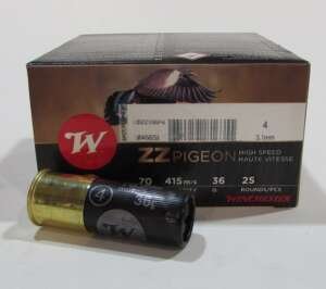 boite 25 cartouches winchester ZZ Pigeon BJ cal 12/70  36 grammes  plomb 4