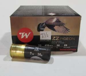 Boite 25 cartouches Winchester ZZ Pigeon, Bourre jupe 36 grammes, plombs numero 7,5