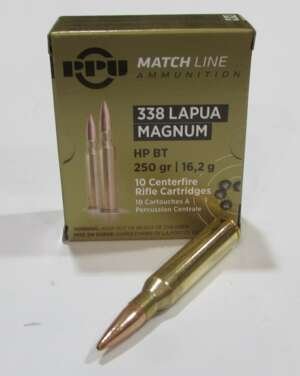 boite 10 cartouches de 338 Lapua Magnum, Partizan 250 grains BTHP Match