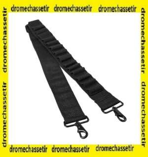 bretelle cartouchiere 15 cartouches pour fusil calibre 12, Noir