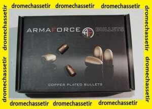 boite de 500 ogives Arma force cal 38/357 (.358), electro cuivré RN, 158 grains
