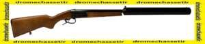 Fusil monocoup Baikal IJ18E , cal 12/76, crosse bois, canon silencieux