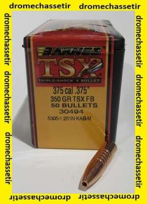 boite de 50 ogives Barnes, cal 375, 350 grains TSX FB, 30494