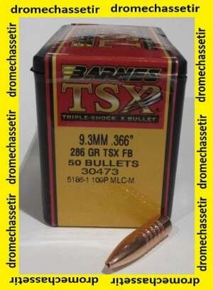 boite de 50 ogives Barnes, cal 9,3mm, 286 grains TSX FB, 30473