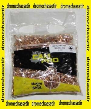 sachet de 500 ogives Cam-pro , cal 224, 55 grains FMJBT avec gorge de sertissage