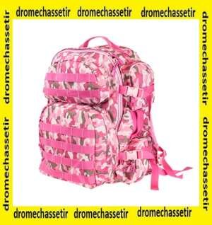 Sac a dos Tactical multipoches, camo rose pink
