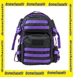 Sac a dos Tactical multipoches, Violet et noir