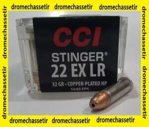 boite de 50 cartouches CCI 22lr Stinger 32 grains cuivrée Hollow Point