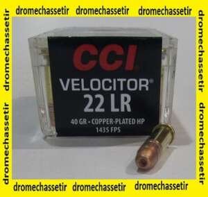 boite 50 cartouches 22Lr CCI Velocitor, hollow pointe cuivré 40 grains