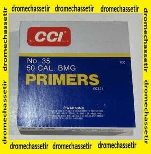 plaquette de 100 amorces CCI 35 special calibre 50 BMG (12,7x99)