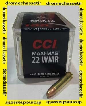 boite de 50 cartouches 22 WMR, CCI Maxi Mag FMJ 40 grains