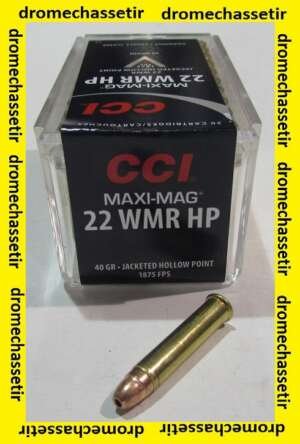 boite de 50 cartouches 22 WMR, CCI Maxi Mag Jacketed Hollow Point 40 grains