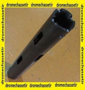 cache flamme acier filetée pour fusil a Pompe cal 12, longueur 15cm