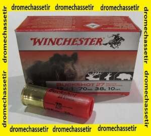 Boite 10 cartouches Winchester, cal 12/70, chevrotines 27 grains