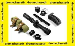 Kit pour mosin nagant ( lunette 2-7x32, rail long, anneaux, sabot et bretelle