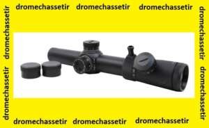 Lunette Leatherwood CMR 1-4X24, reticule circle dot, tourelle en Mil Rad
