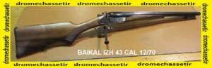 Fusil a chiens coach gun Baikal IZH43, cal 12/70, canon lisse de 51cm,