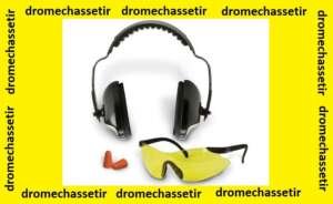 Kit de protection lunette , bouchons d'oreilles et casque