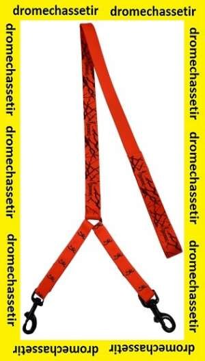Laisse Browning avec coupleur integré, 150cm de long et 30mm de largeur ,orange camo