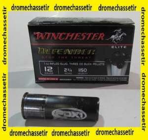 Boite de 10 cartouches Winchester Elite PDX1, cal 12/70 slug et 3 chevrotines 00