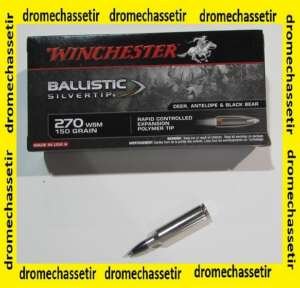 1 boite de 20 cartouches , 270 WSM, winchester Ballistics Silvertip, 150 grains