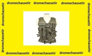 Gilet tactique avec holster et pochettes taille L (gris anthracite )