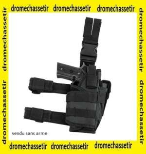 Holster de cuisse ajustable pour pistolet et porte chargeur , noir