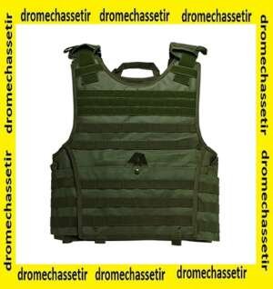 gilet Tactique Expert Plate Carrier avec passant molle, taille 2XL, Kaki