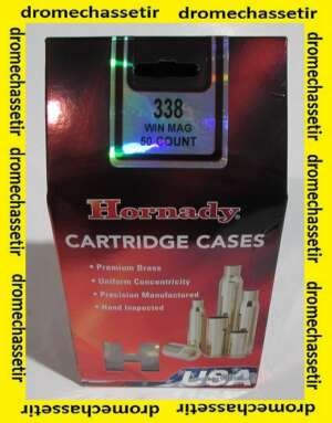 Boite de 50 douilles Hornady cal 338 winchester Magnum non amorcées, ref 8680