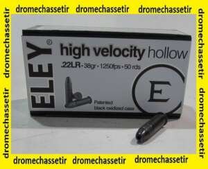 boite 50 cartouches ELEY , 22lr, High Velocity Hollow Point, 38 grains