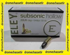 Boite 50 cartouches ELEY, 22Lr, Subsonic Hollow Point 38 grains