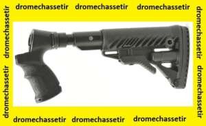 Crosse tactique avec absorbeur de recul et retractable 4 positions pour fusil a pompe Mossberg 500 et maverick 88, noir