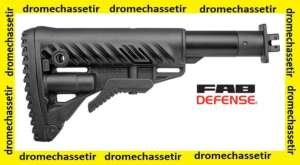 crosse Fab Defense pour Saiga VEPR 12, retractable et pliante, noire