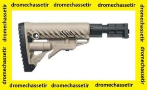 Crosse Tactique , retractable , 6 positions avec tube amortisseur, FAB DEFENSE pour VZ58, couleur TAN